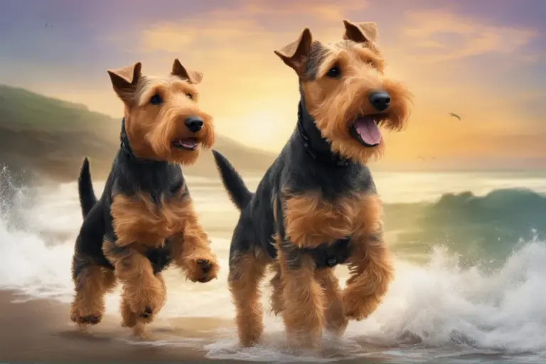 Welsh Terriers Running on Beach